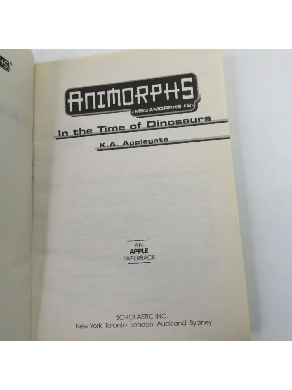 Animorphs Books Visser and In the Time of Dinosaurs Lot of 2 KA Applegate
